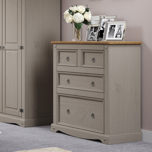 Corona Grey 2+2 Drawer Chest