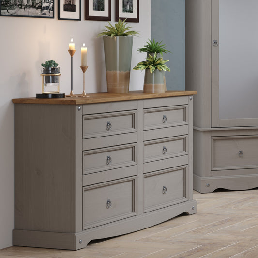 Corona Grey 3+3 Drawer Chest