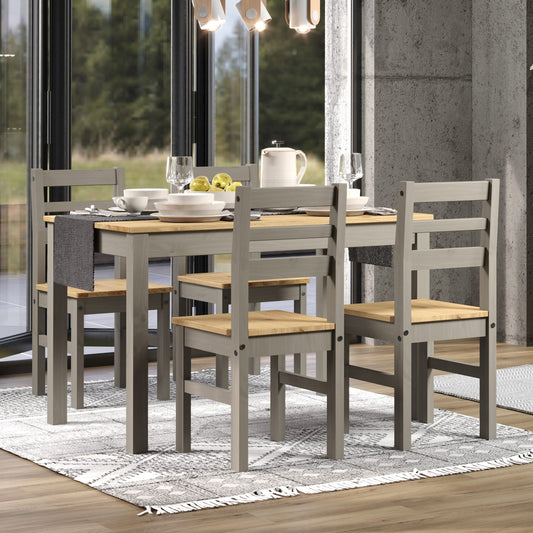 Corona Grey Linea Small Dining Table & 4 Linea Back Chairs Set