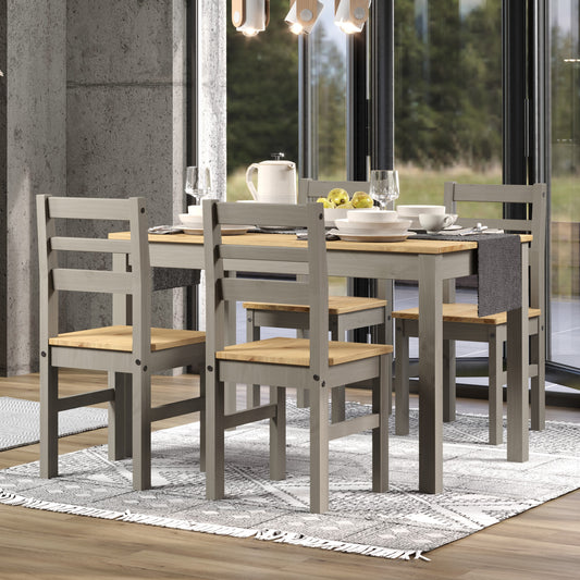 Corona Grey Linea Large Dining Table & 4 Linea Back Chairs Set