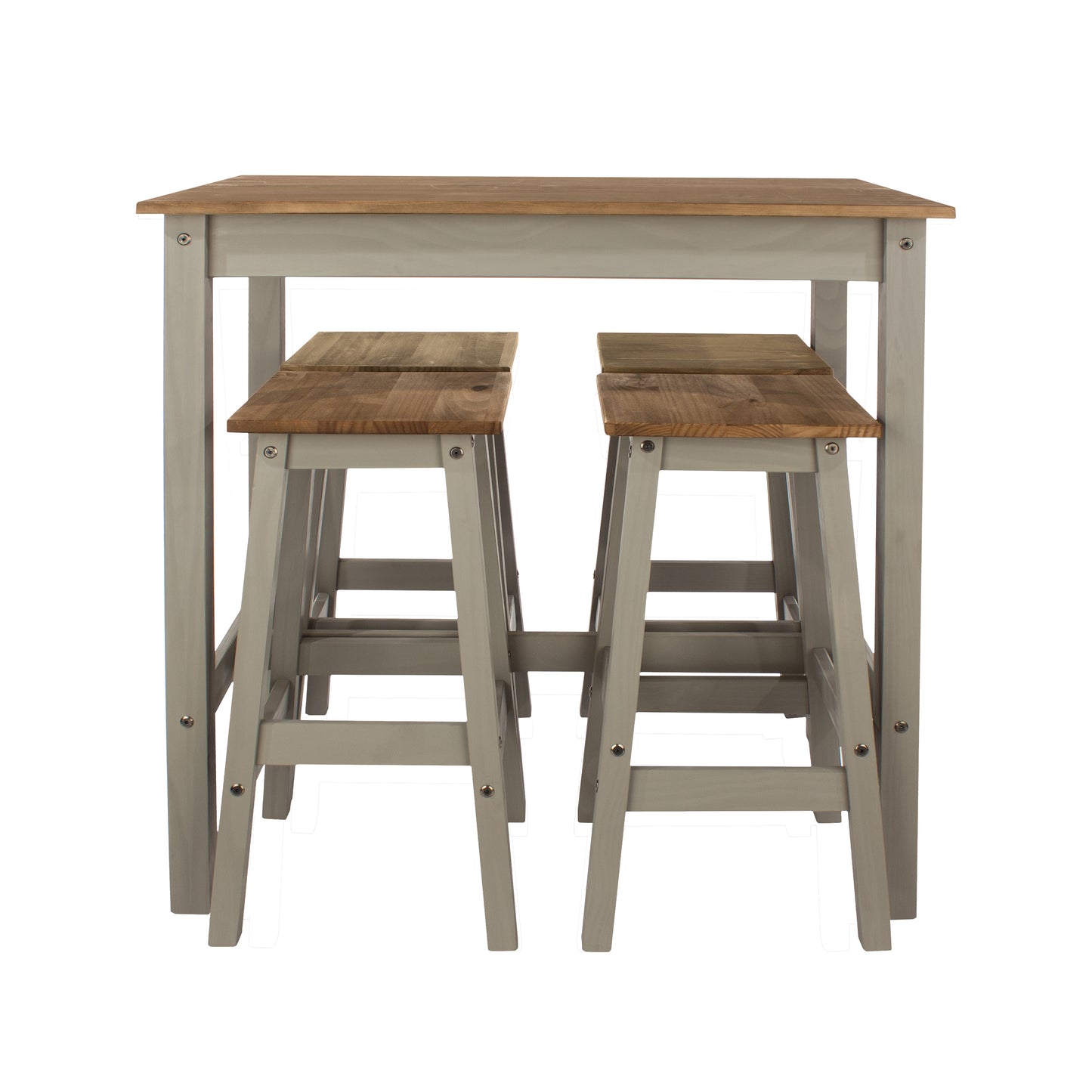 Corona Grey Linea Breakfast Table & 4 High Stool Set