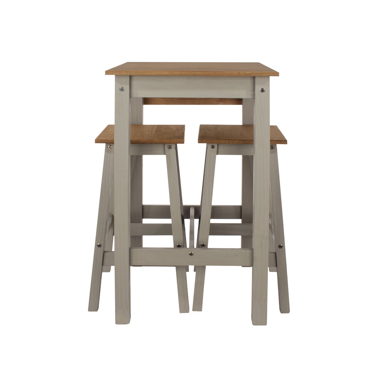 Corona Grey Linea Drop Leaf Breakfast Table & 2 High Stools Set