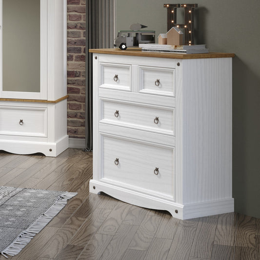 Corona White 2+2 Drawer Chest