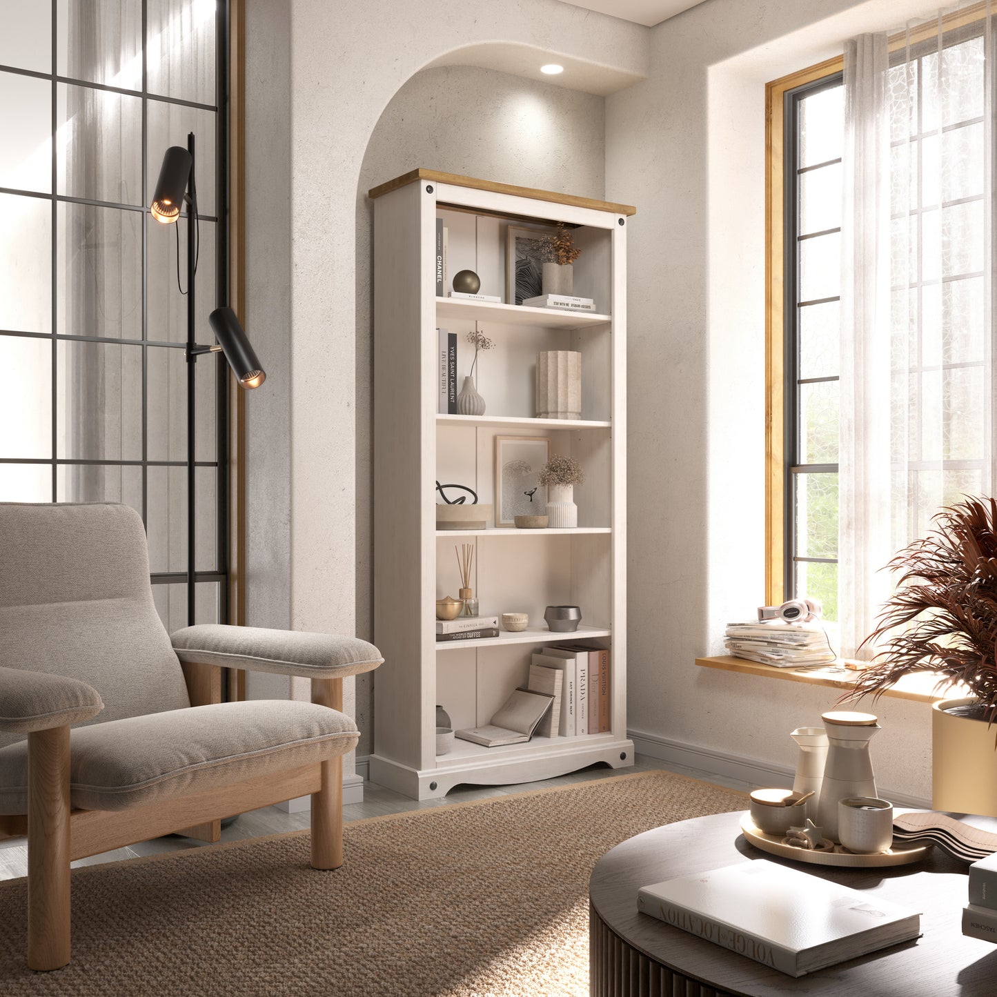 Corona White Tall Bookcase