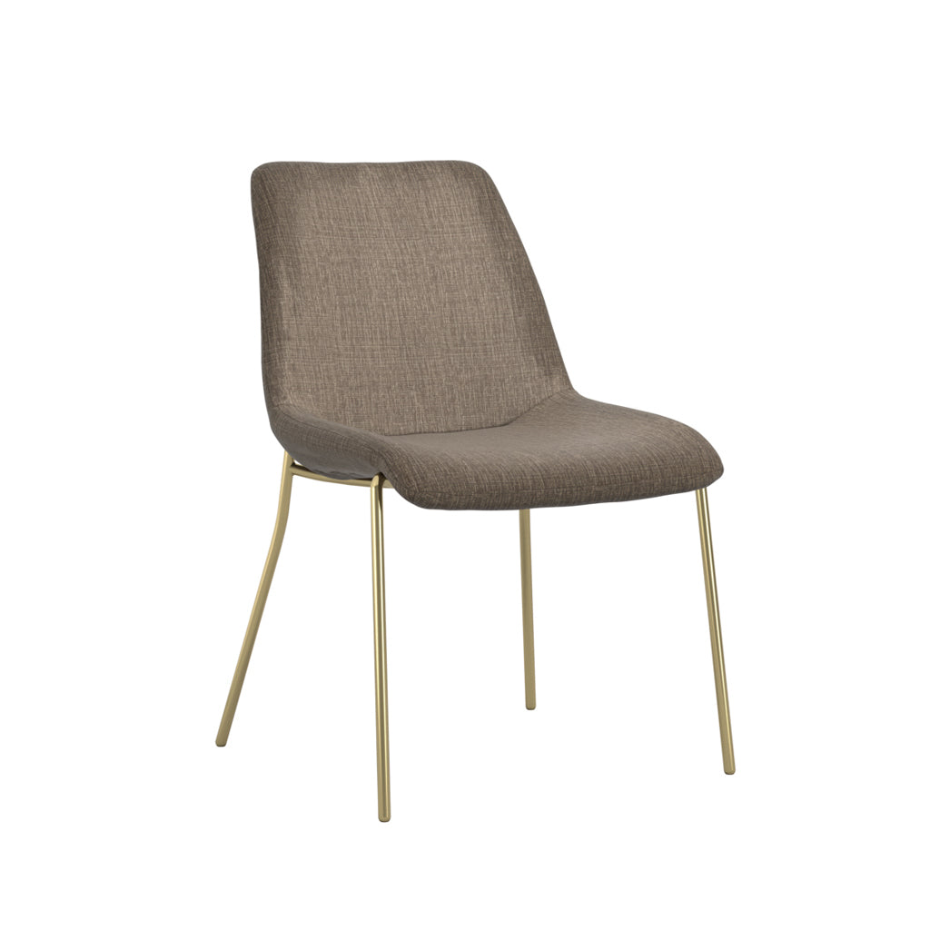 Carlo Taupe and Gold Dining Chair (set of 2)