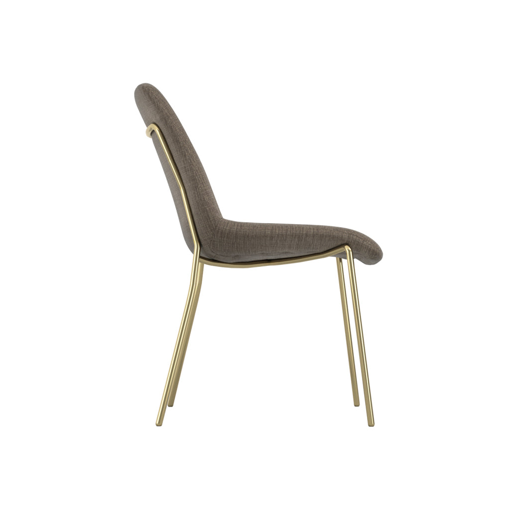 Carlo Taupe and Gold Dining Chair (set of 2)