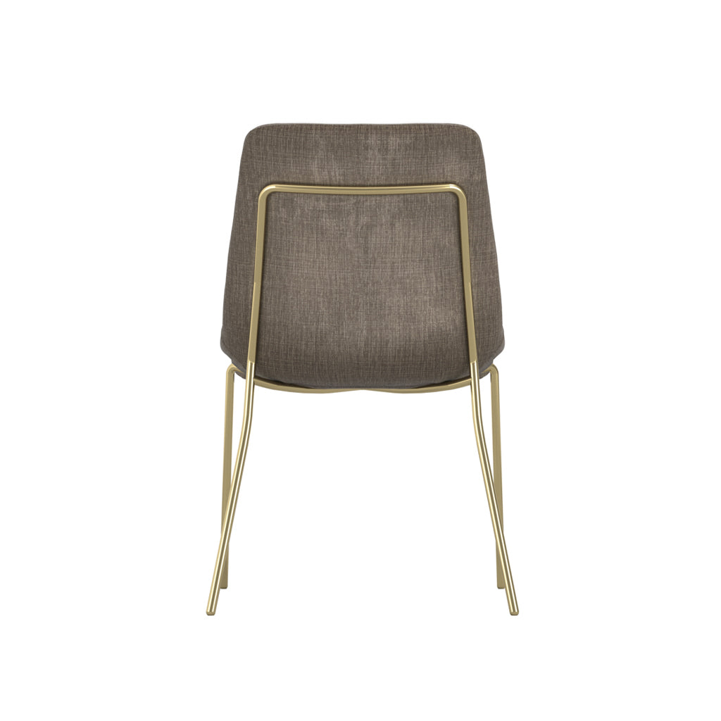Carlo Taupe and Gold Dining Chair (set of 2)