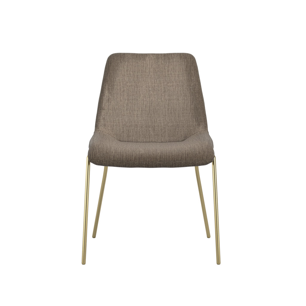 Carlo Taupe and Gold Dining Chair (set of 2)