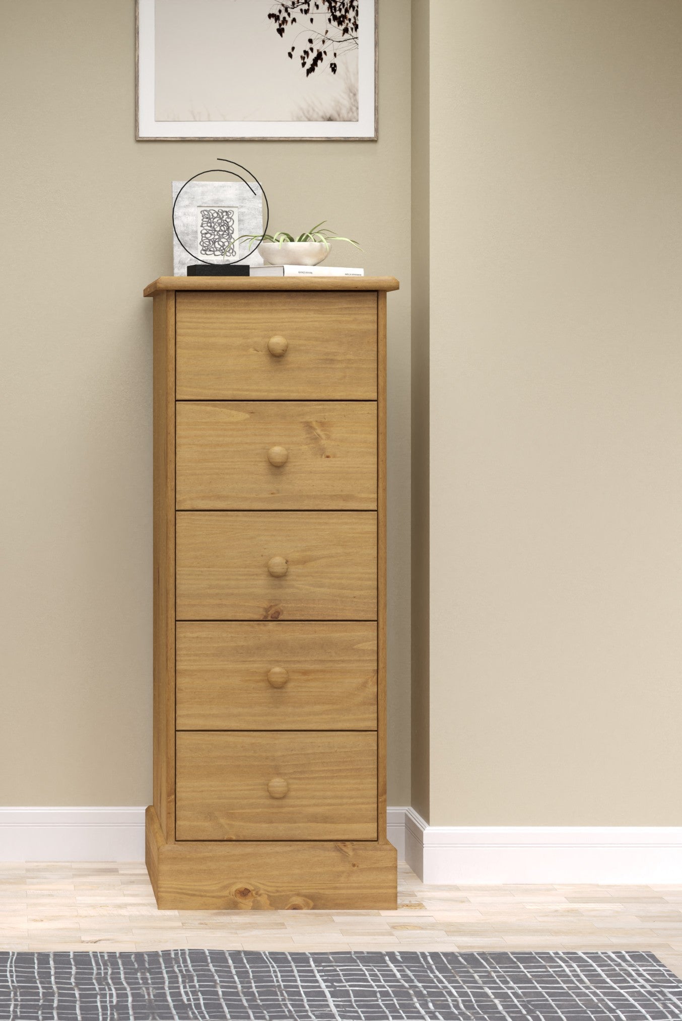 Cotswold 5 Drawer Narrow Chest