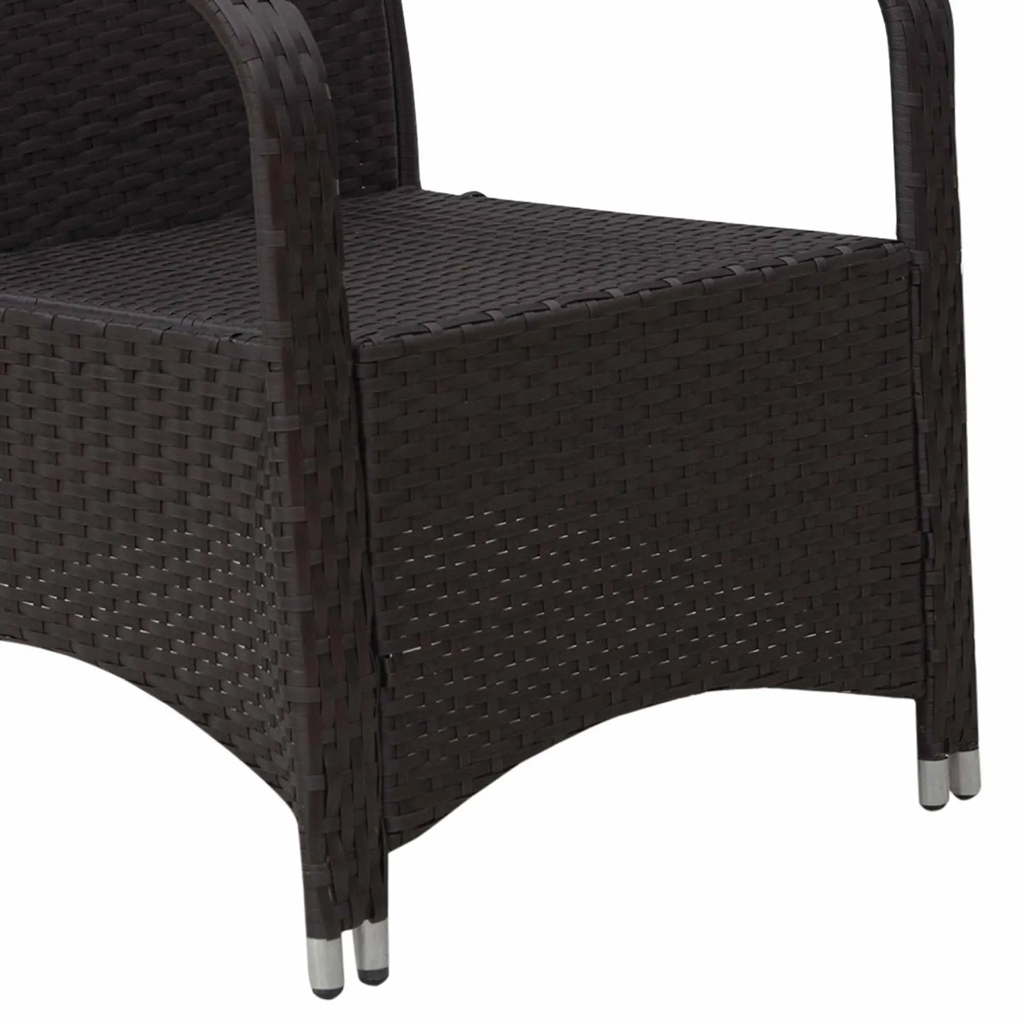 Outsunny Cream Rattan Bistro Set – 3pc Garden Furniture with Cushions & Cover
