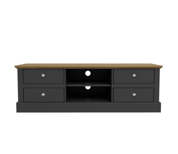 Devon Country Style TV Unit in Charcoal & Oak