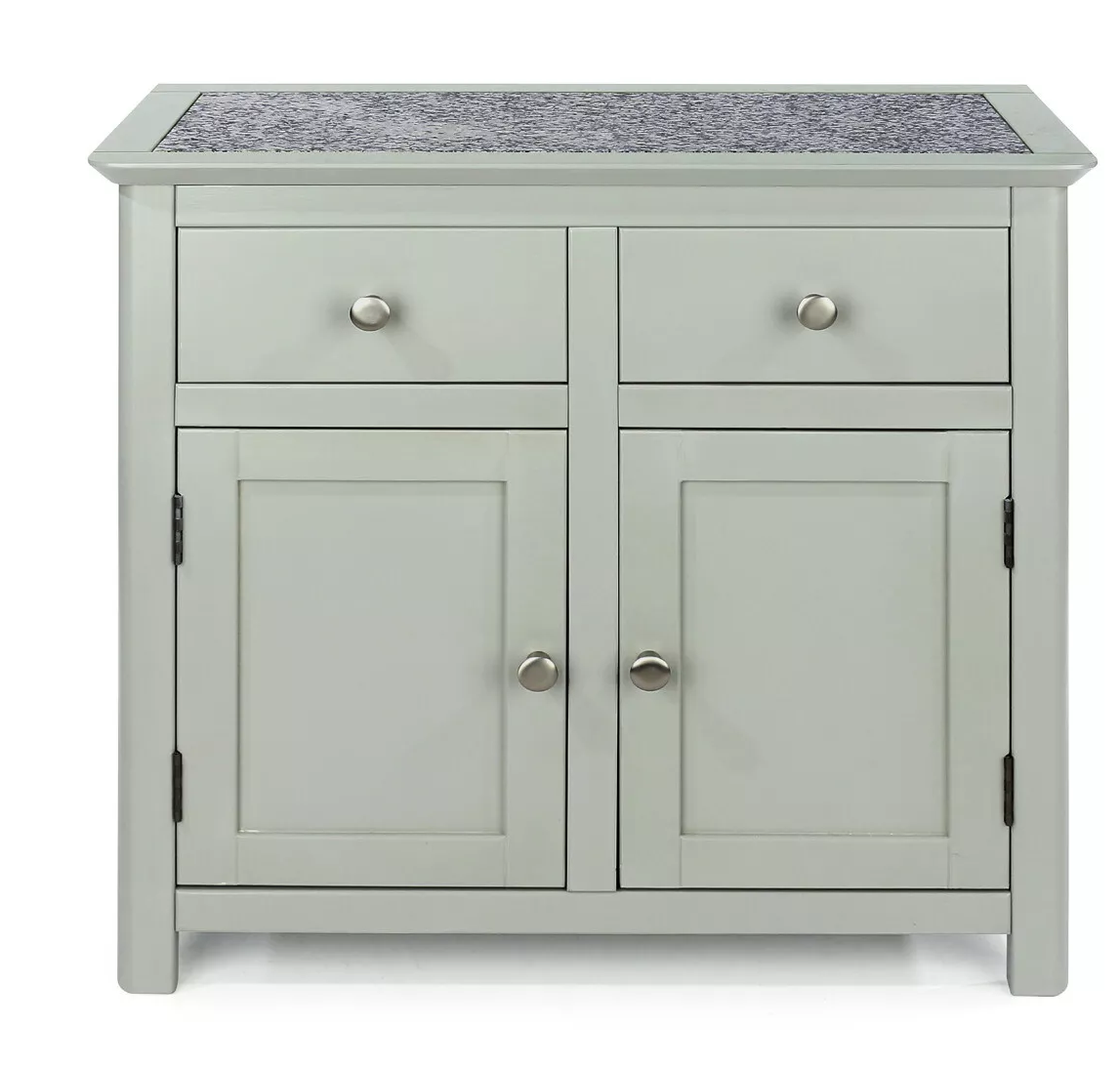 Grey Sideboard 2 Doors & 2 Drawers Hardwearing with Real Stone Top