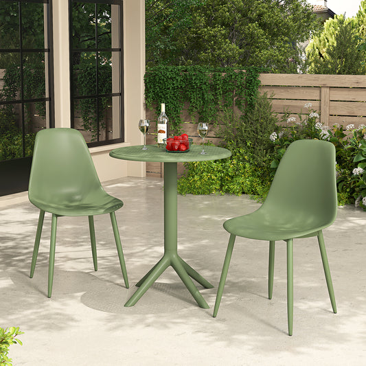 Remini Garden Moss Green 3 Piece Cala Bistro Table & 2 Chair Outdoor Set