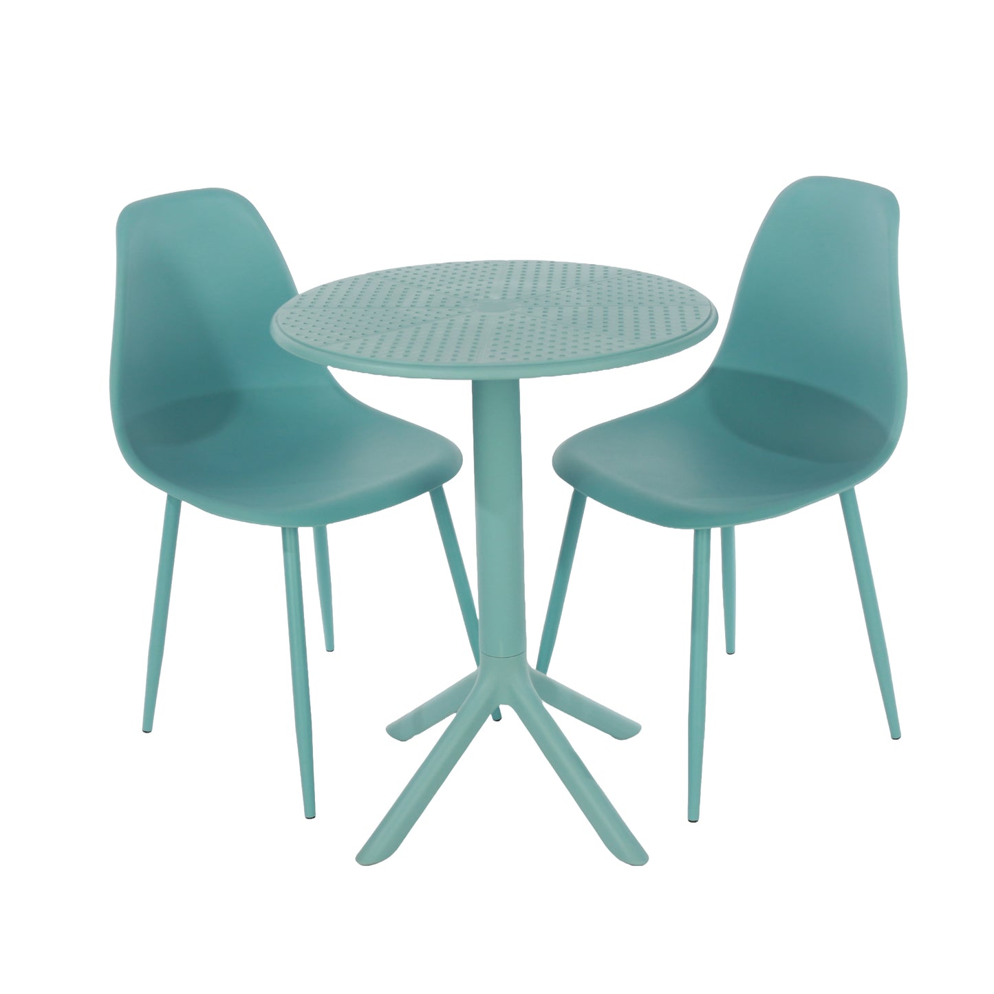 Remini Garden Sky Blue 3 Piece Cala Bistro Table & 2 Chair Outdoor Set