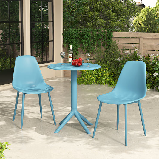 Remini Garden Sky Blue 3 Piece Cala Bistro Table & 2 Chair Outdoor Set