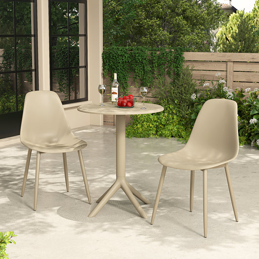 Remini Garden Natural Sand 3 Piece Cala Bistro Table & 2 Chair Outdoor Set