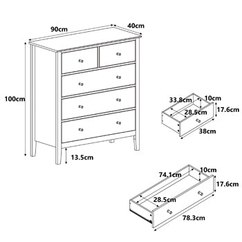 Henley Oak Effect 2+3 Chest of Drawers
