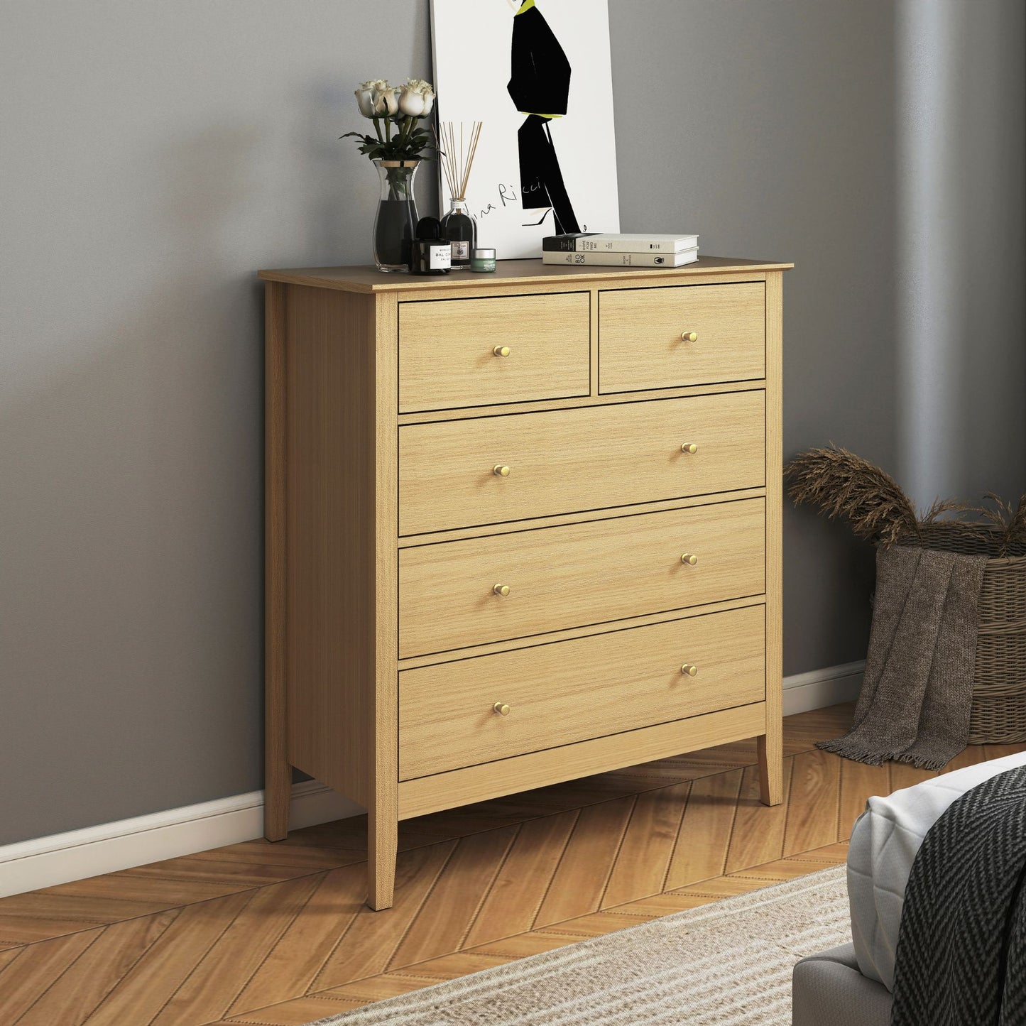 Henley Oak Effect 2+3 Chest of Drawers