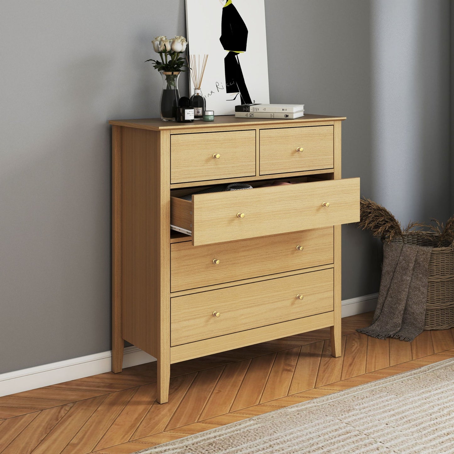Henley Oak Effect 2+3 Chest of Drawers
