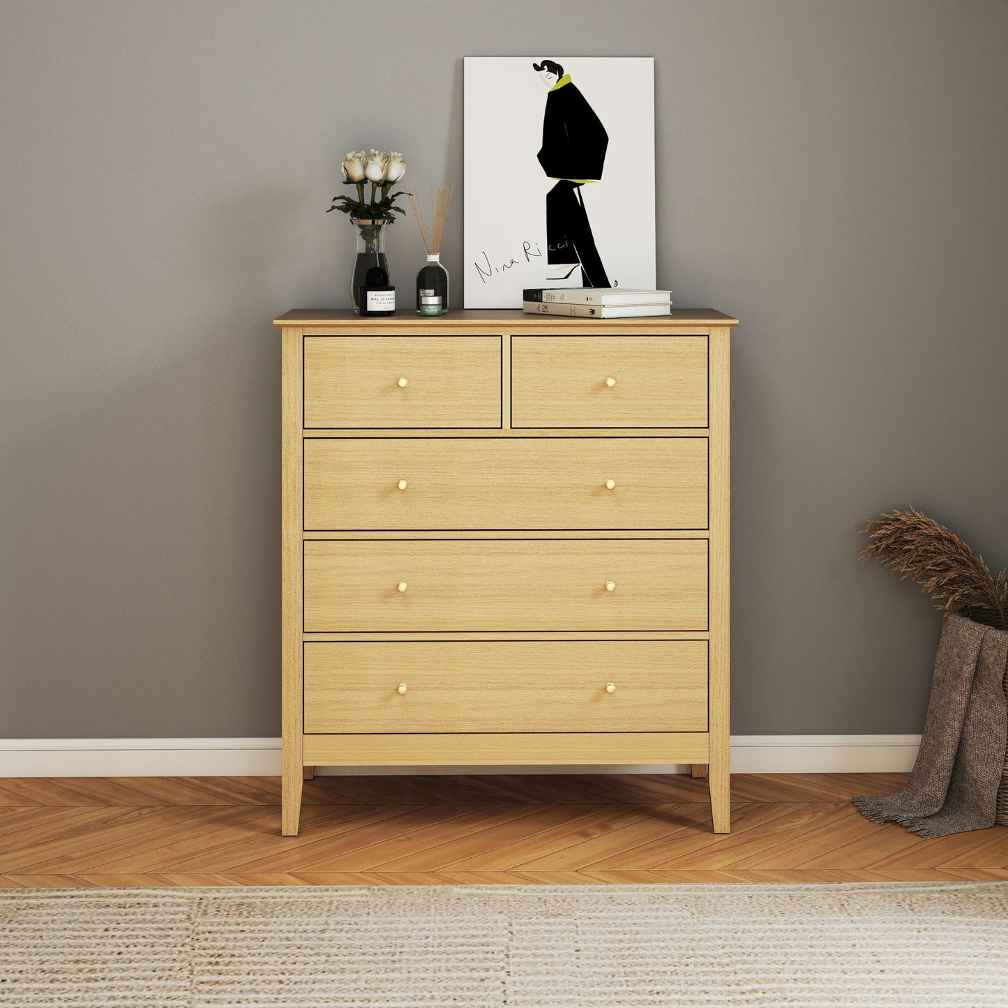Henley Oak Effect 2+3 Chest of Drawers
