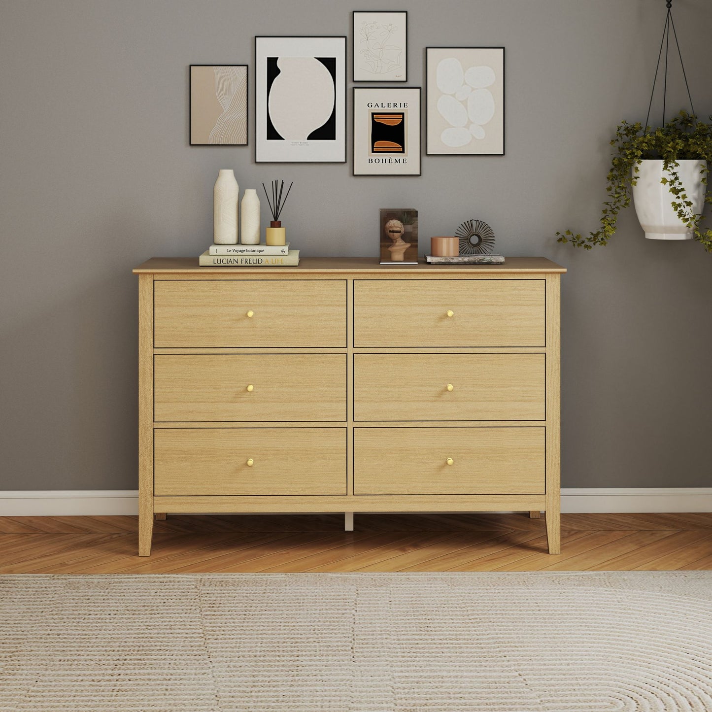 Henley Oak Effect 3+3 (wide) Chest of Drawers