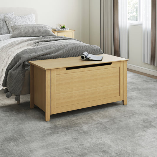 Henley Oak Effect Ottoman Storage Trunk
