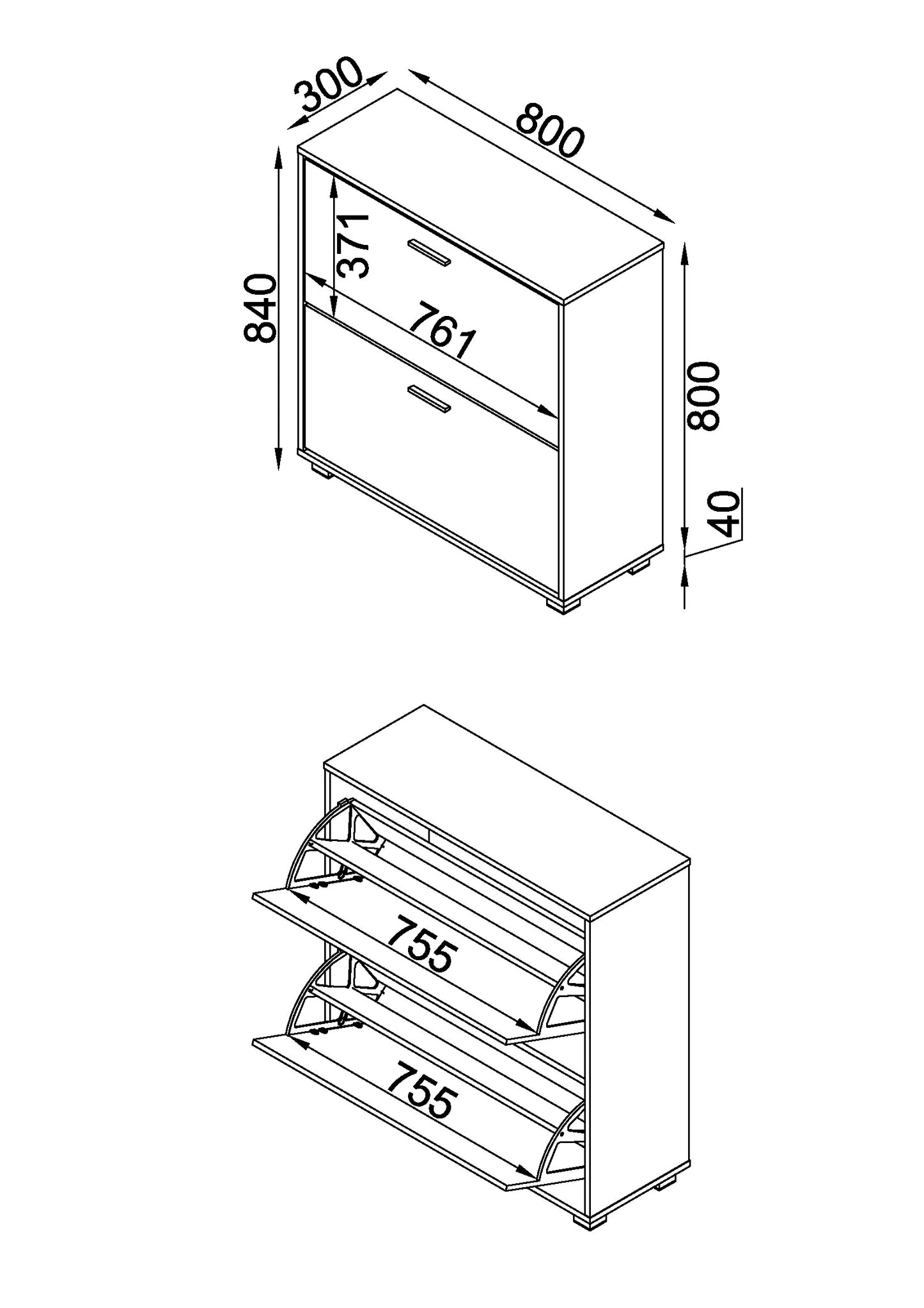 Lido 2 Door Shoe Cabinet