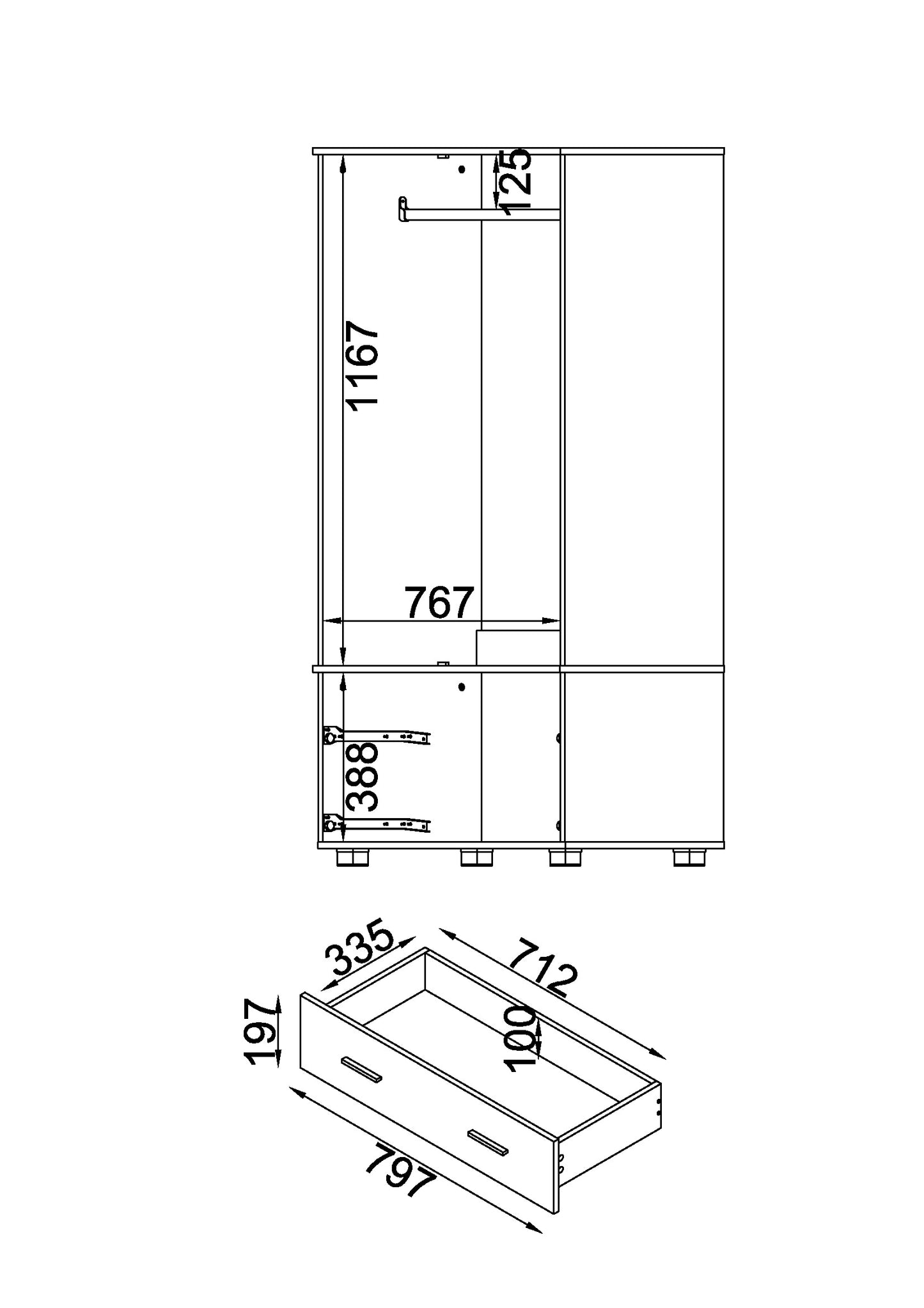 Lido 2 Door 2 Drawer Wardrobe