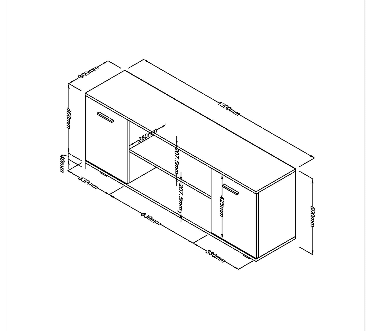 Lido 2 Door Widescreen TV Unit