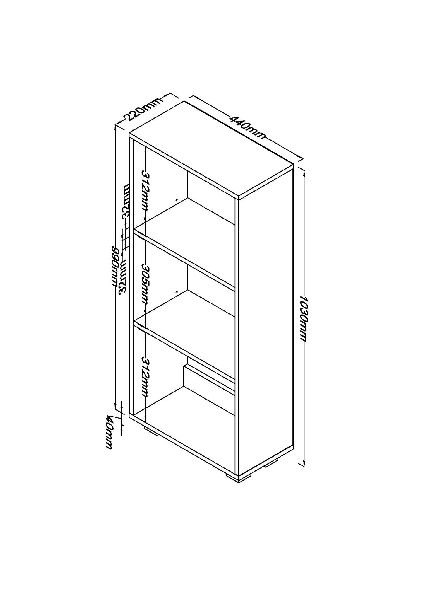 Lido Low Narrow Bookcase