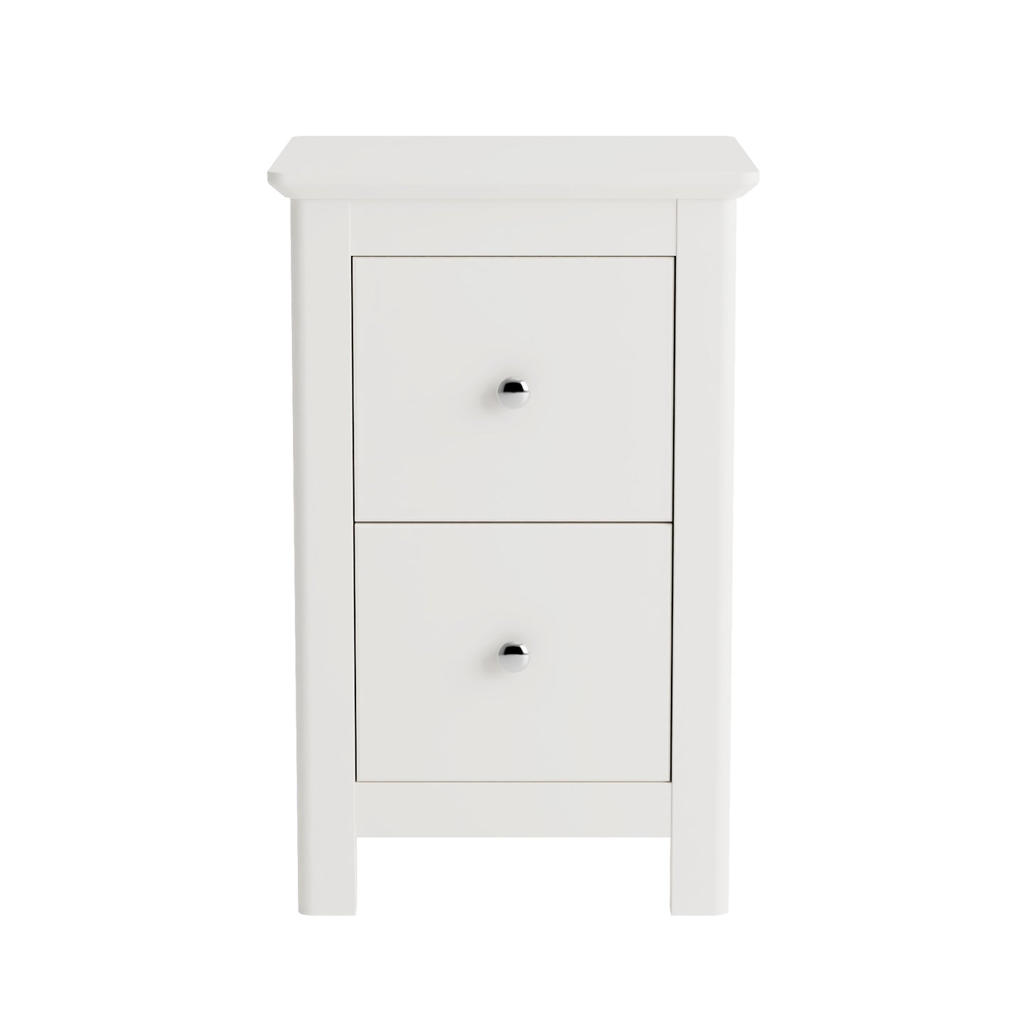 Nairn - White 2 Drawer Petite Bedside Cabinet