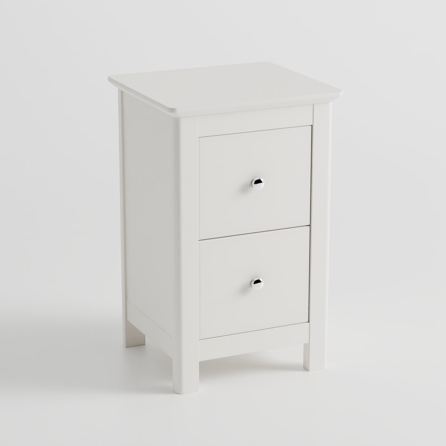 Nairn - White 2 Drawer Petite Bedside Cabinet