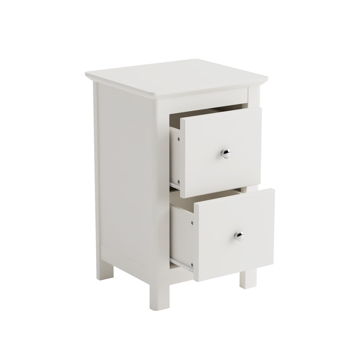 Nairn - White 2 Drawer Petite Bedside Cabinet