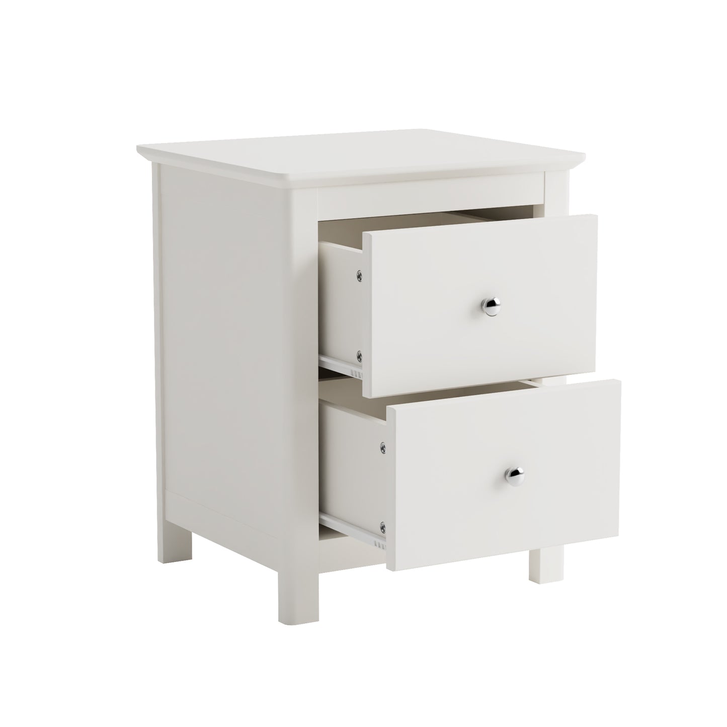 Nairn - White 2 Drawer Bedside Cabinet