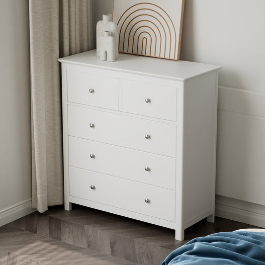 Nairn - White 2+3 drawer chest of drawers
