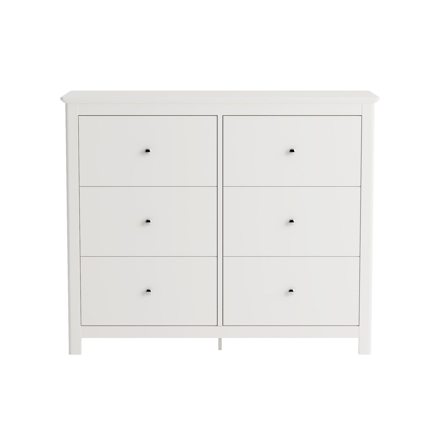 Nairn - White 3+3 drawer chest of drawers