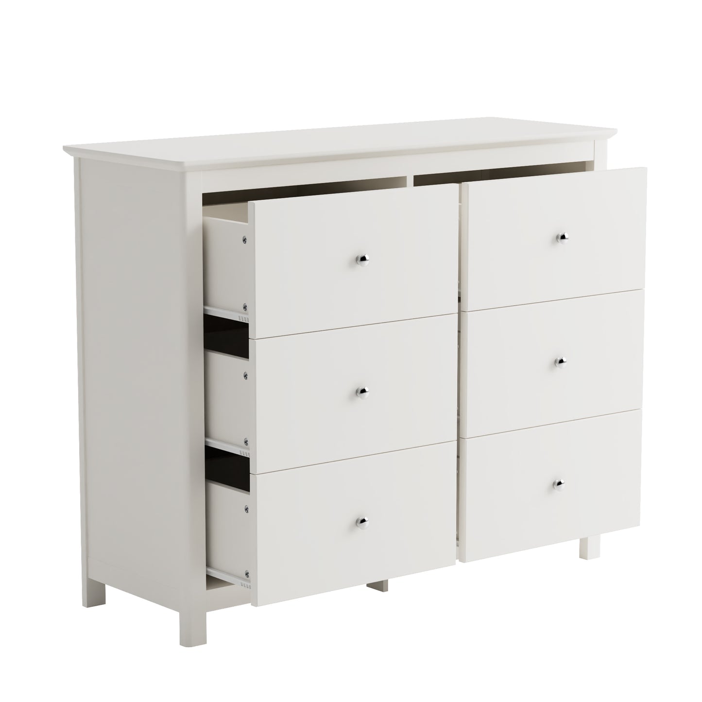Nairn - White 3+3 drawer chest of drawers