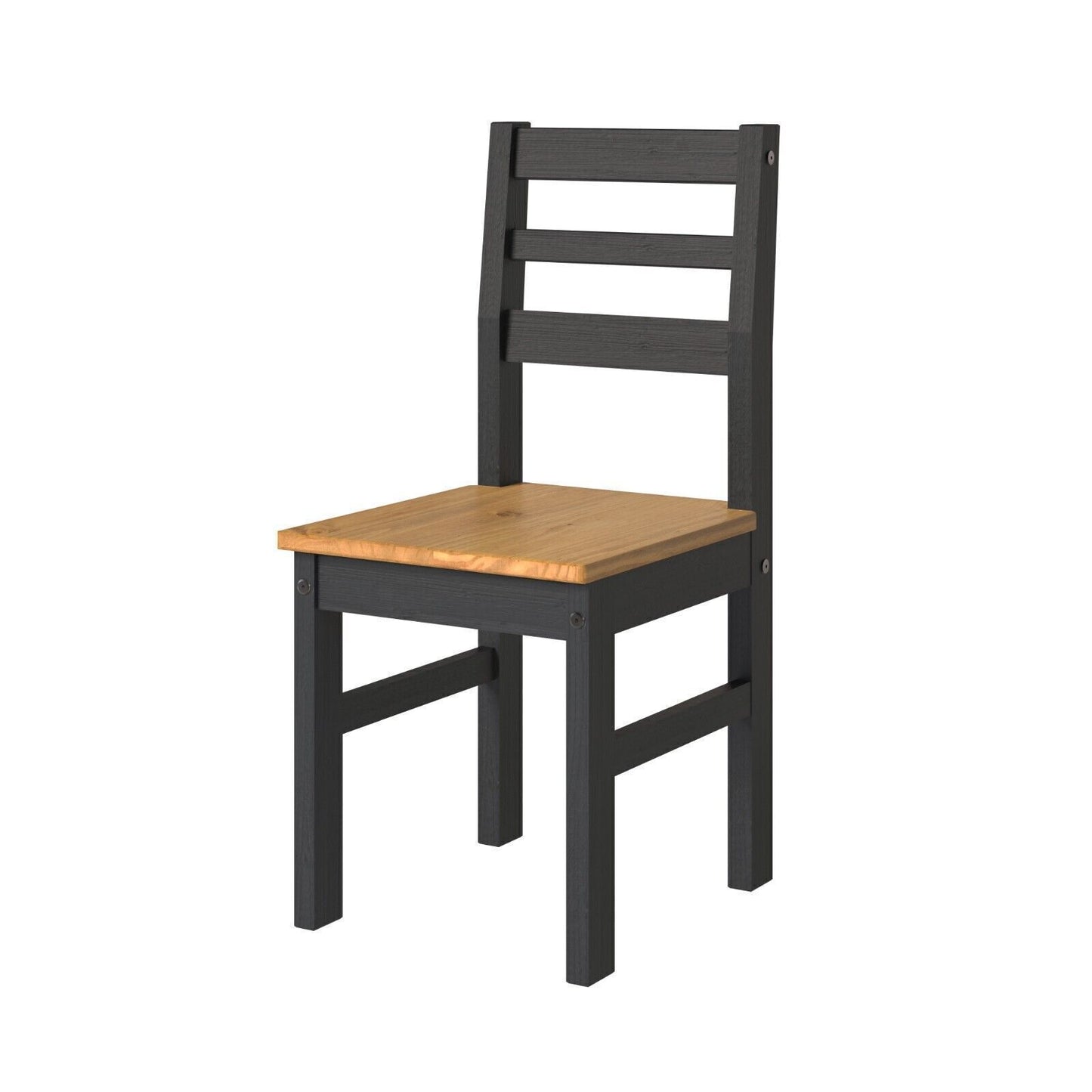 Augusta Pine Small Rectangular Dining Table With Black Metal Legs & 4 Linea Ladder Back Chairs Set