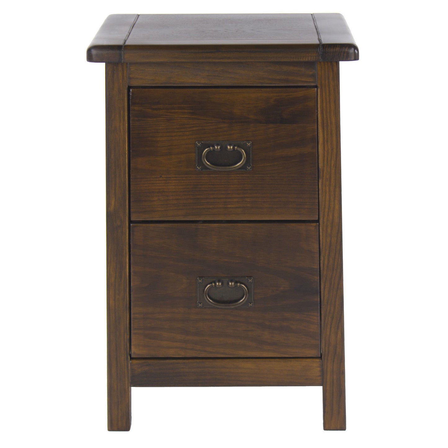 Antique Style in Rich Dark Brown Boston 2 Drawer Petite Bedside Cabinet