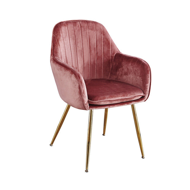 Lara Velvet Dining Chairs (Pair) with Gold Legs - Blue, Green, Pink or Yellow