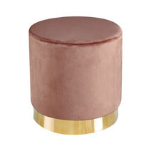 Lara Velvet Foot Stool Pouffes in Blue, Green, Pink, Black & Yellow