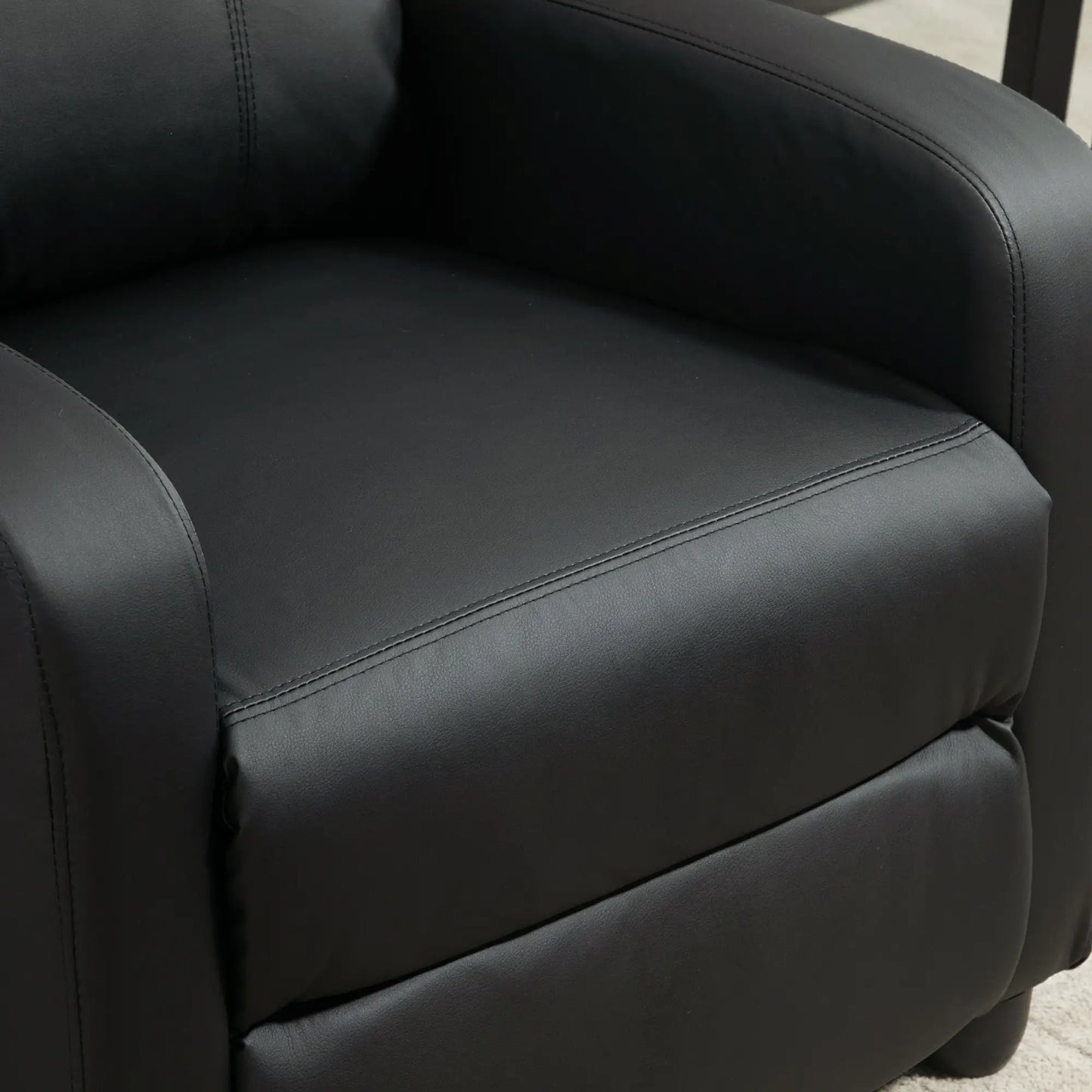 Black Faux Leather Massage Recliner Armchair 150° Push Back Chair