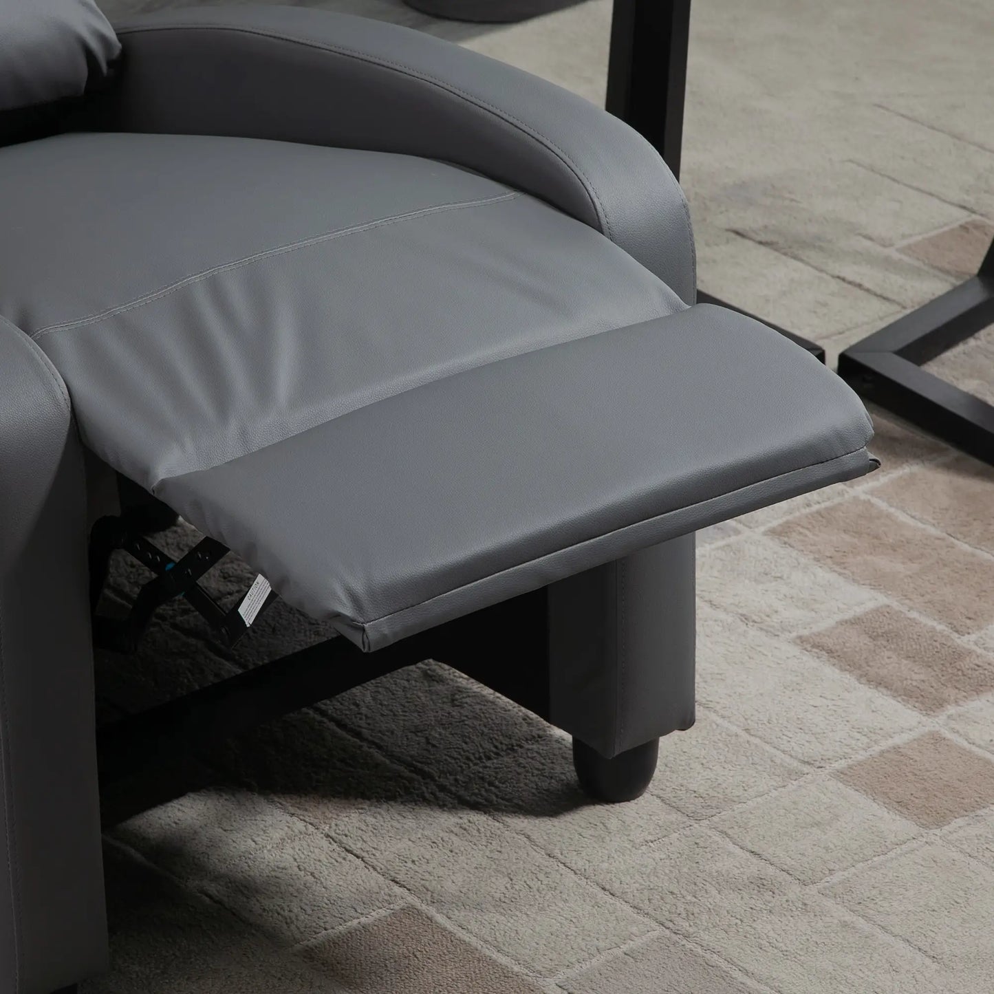Grey Faux Leather Massage Recliner Armchair with 150° Push Back