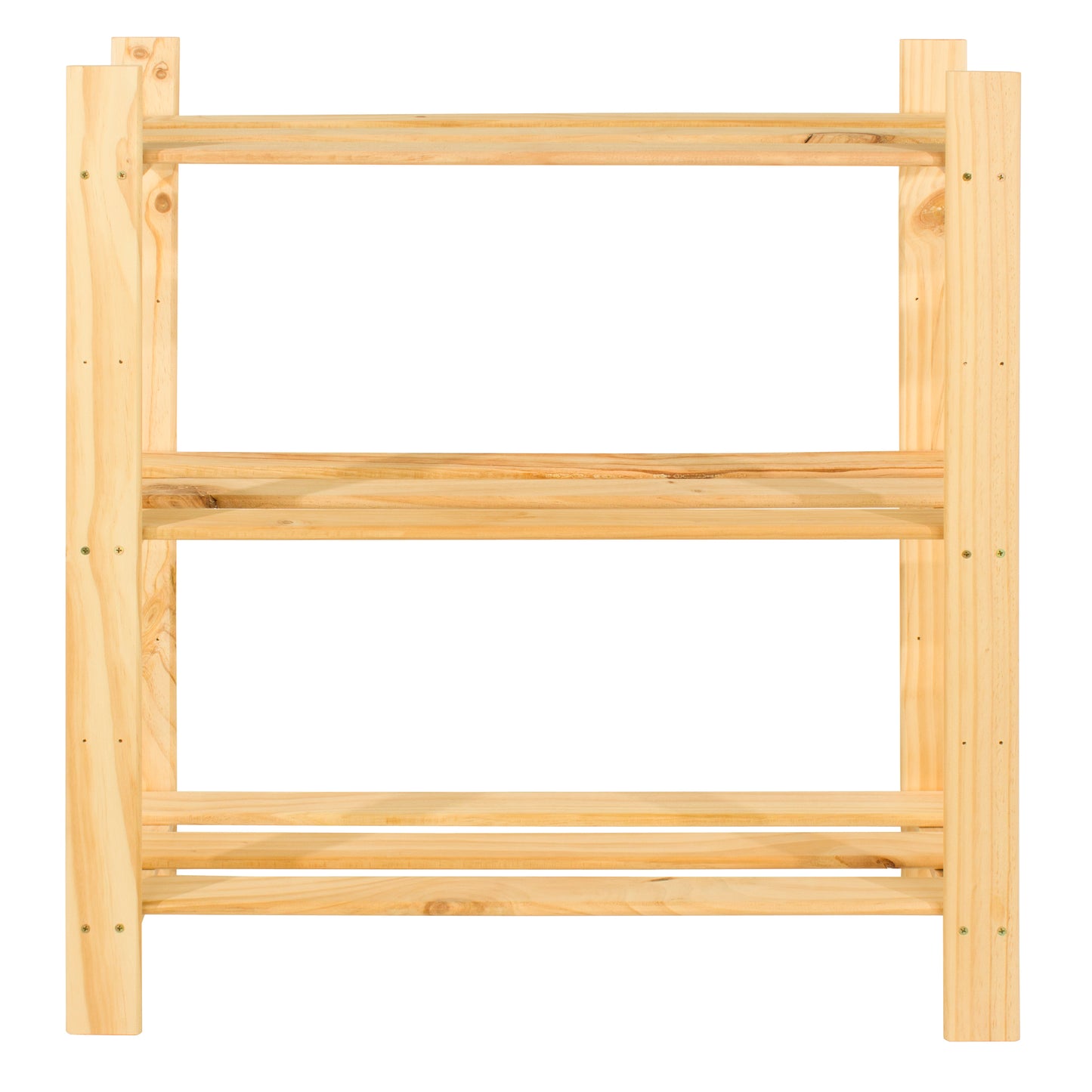 Solid Pine Slatted Storage Unit 3 Shelf Natural Wood Shelving