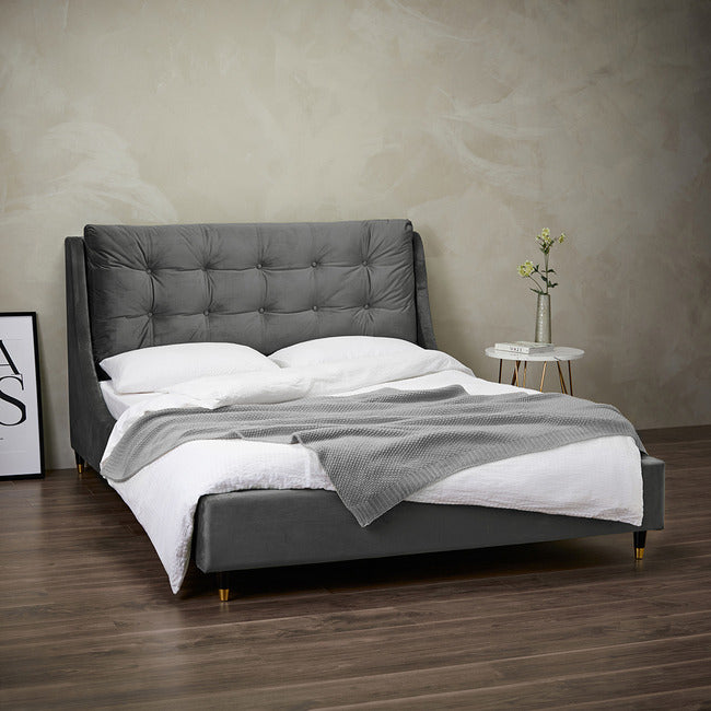 LUXURIOUS SLOANE KINGSIZE BED IN GREY