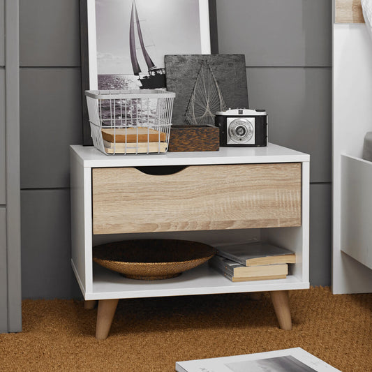 Bedside - Stockholm in White-Oak