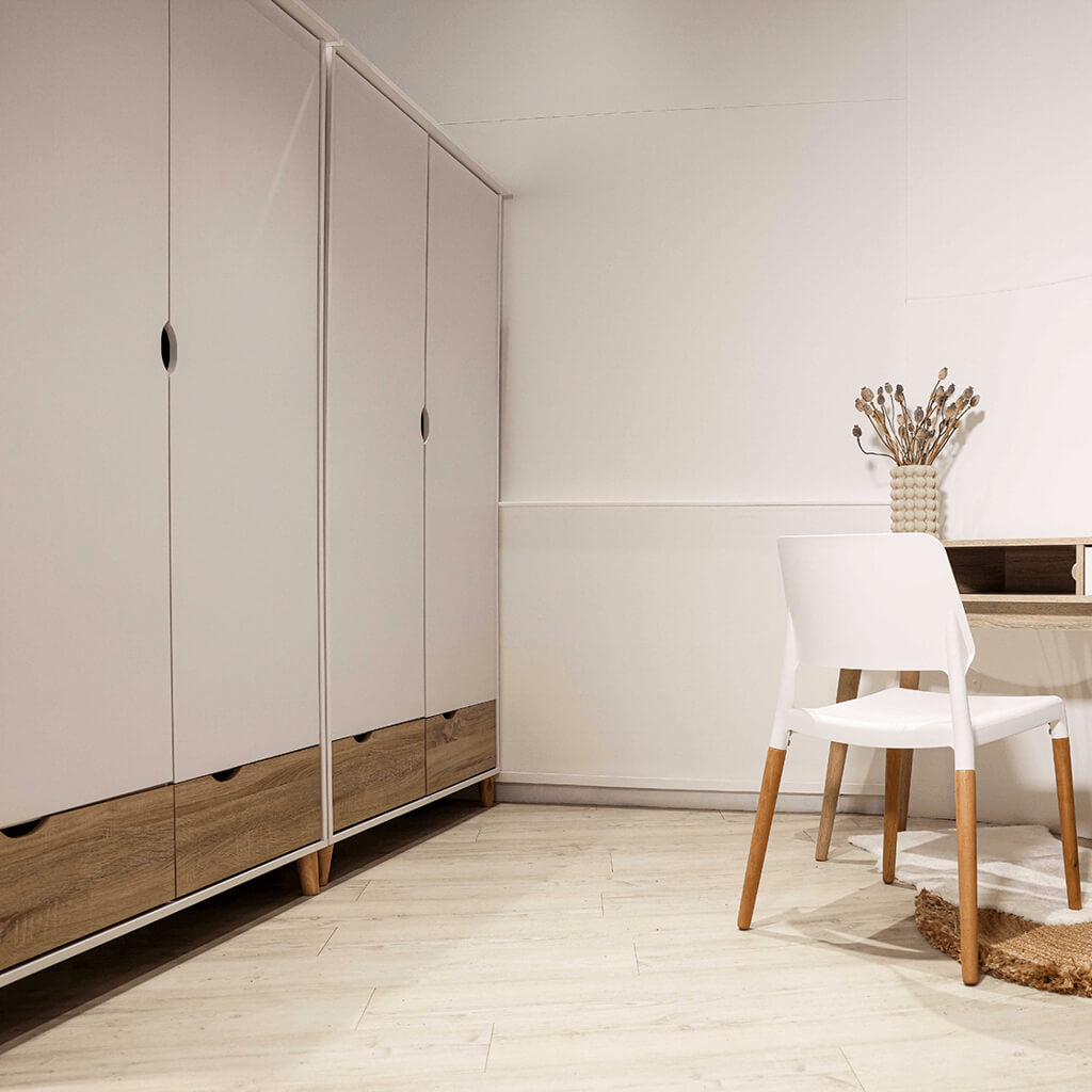 Stockholm Double Wardrobe in White-Oak