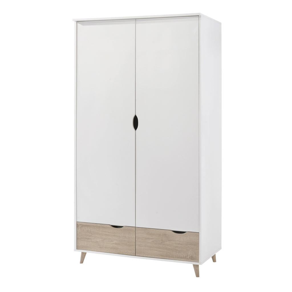 Stockholm Double Wardrobe in White-Oak