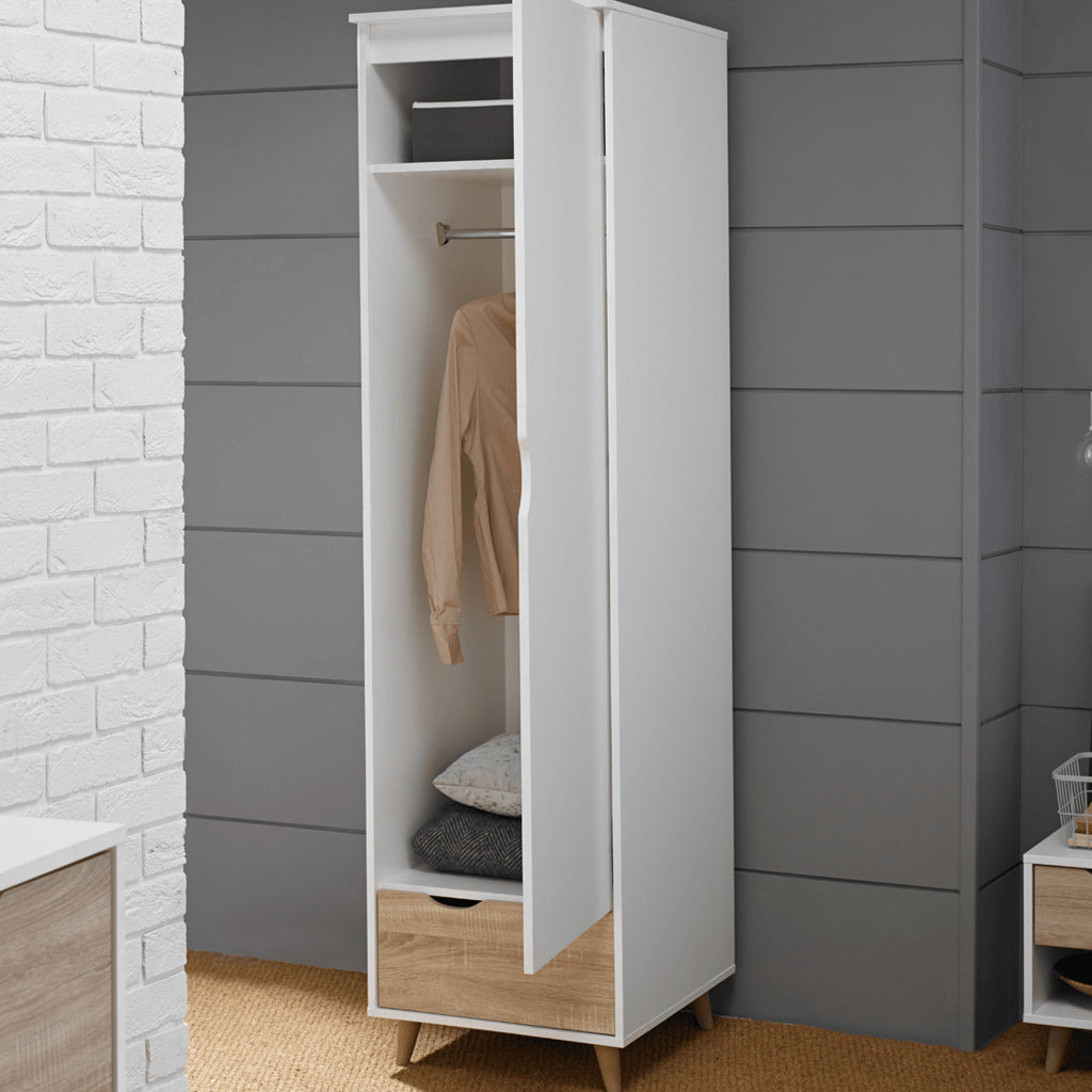 Stockholm Single Wardrobe in White-Oak