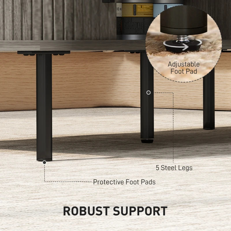 HOMCOM Coffee Table with Storage, Slatted Tambour Sliding Doors